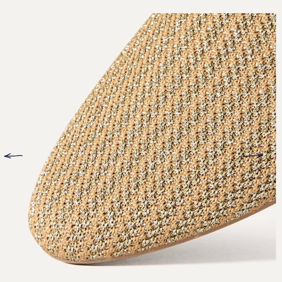 Rothys Almond Loafer in Gold Stripe - Picture 2 of 5